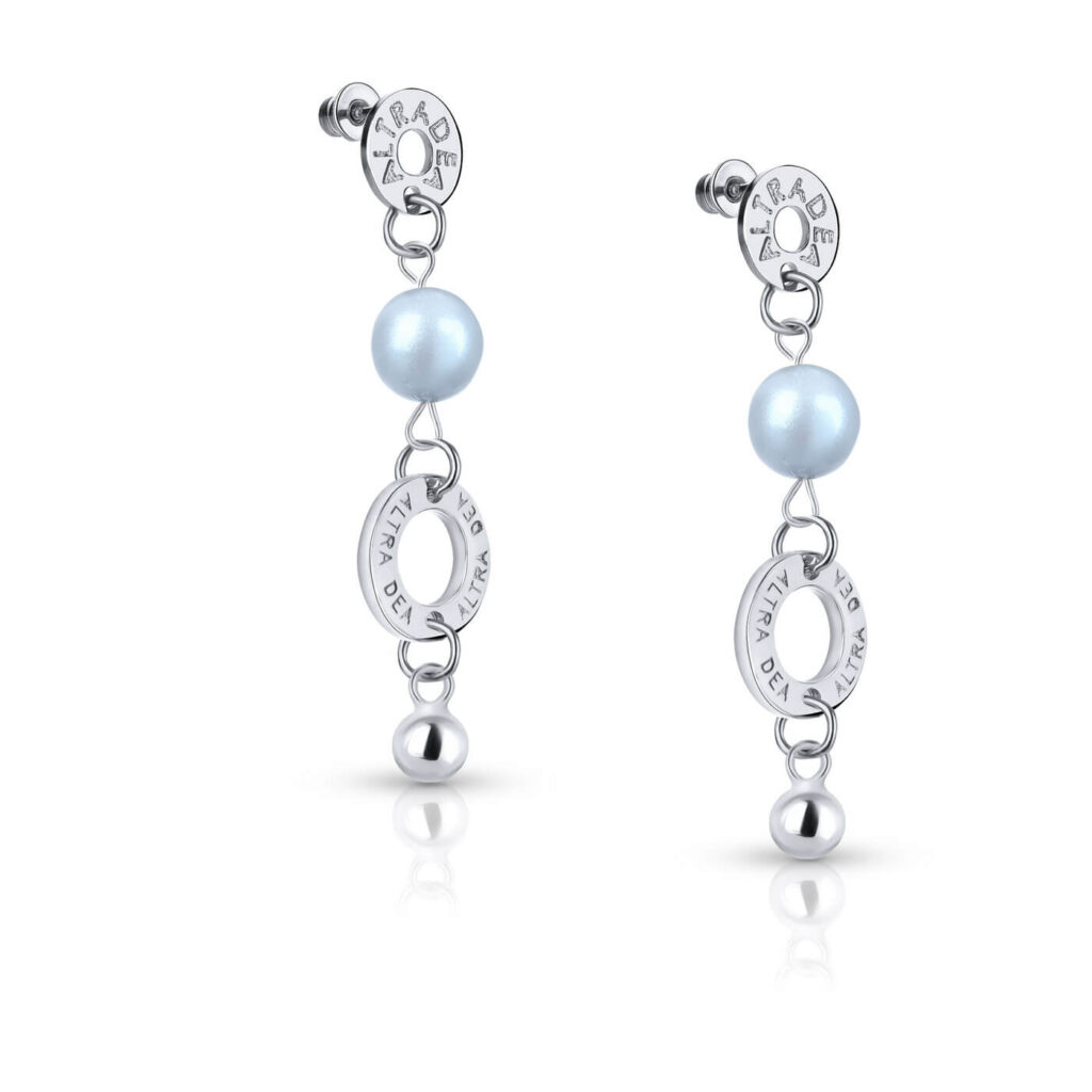 Kolczyki srebrne, błękitna perła - kolczyki Perle Dreamy blue