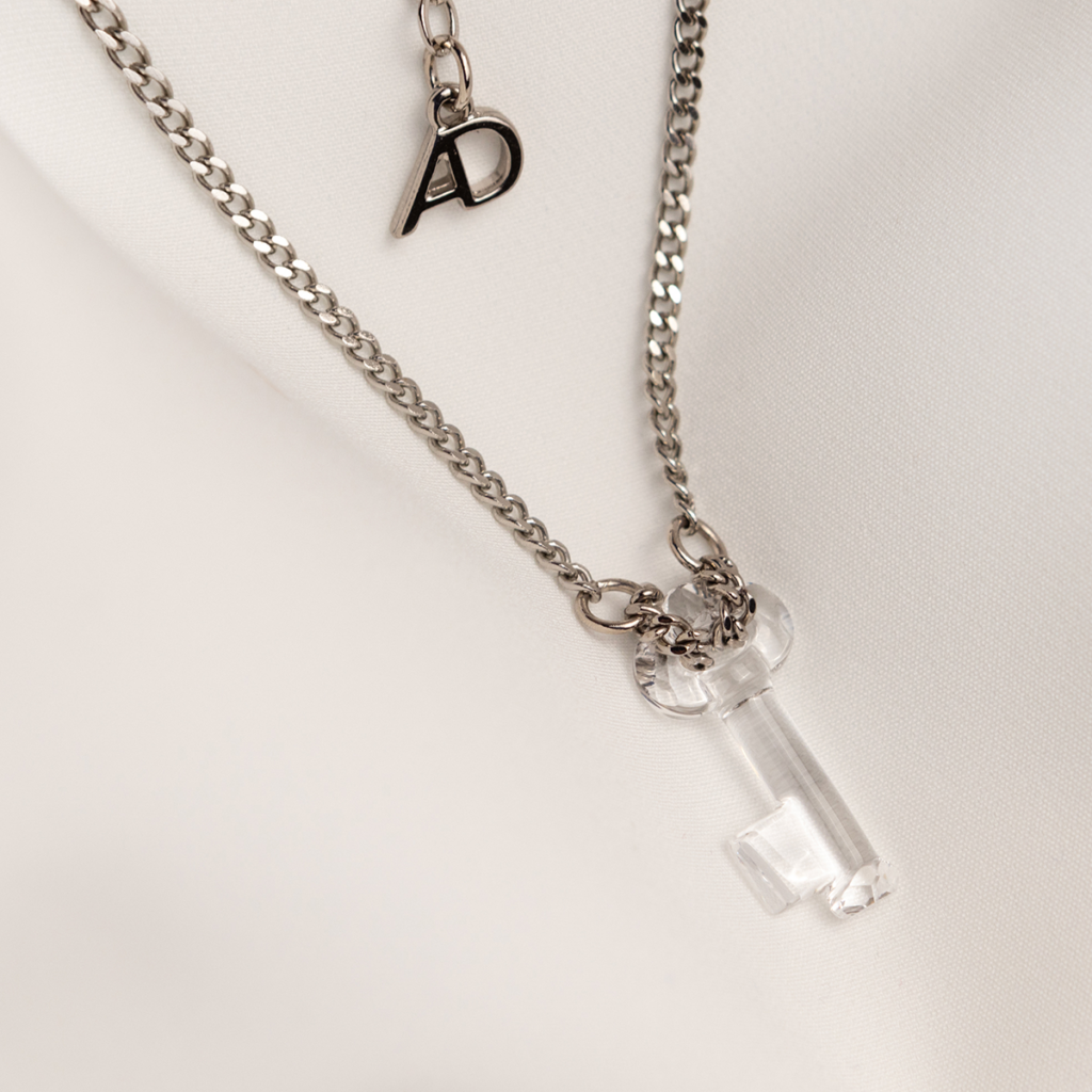 Srebrny Naszyjnik Chiave Crystal