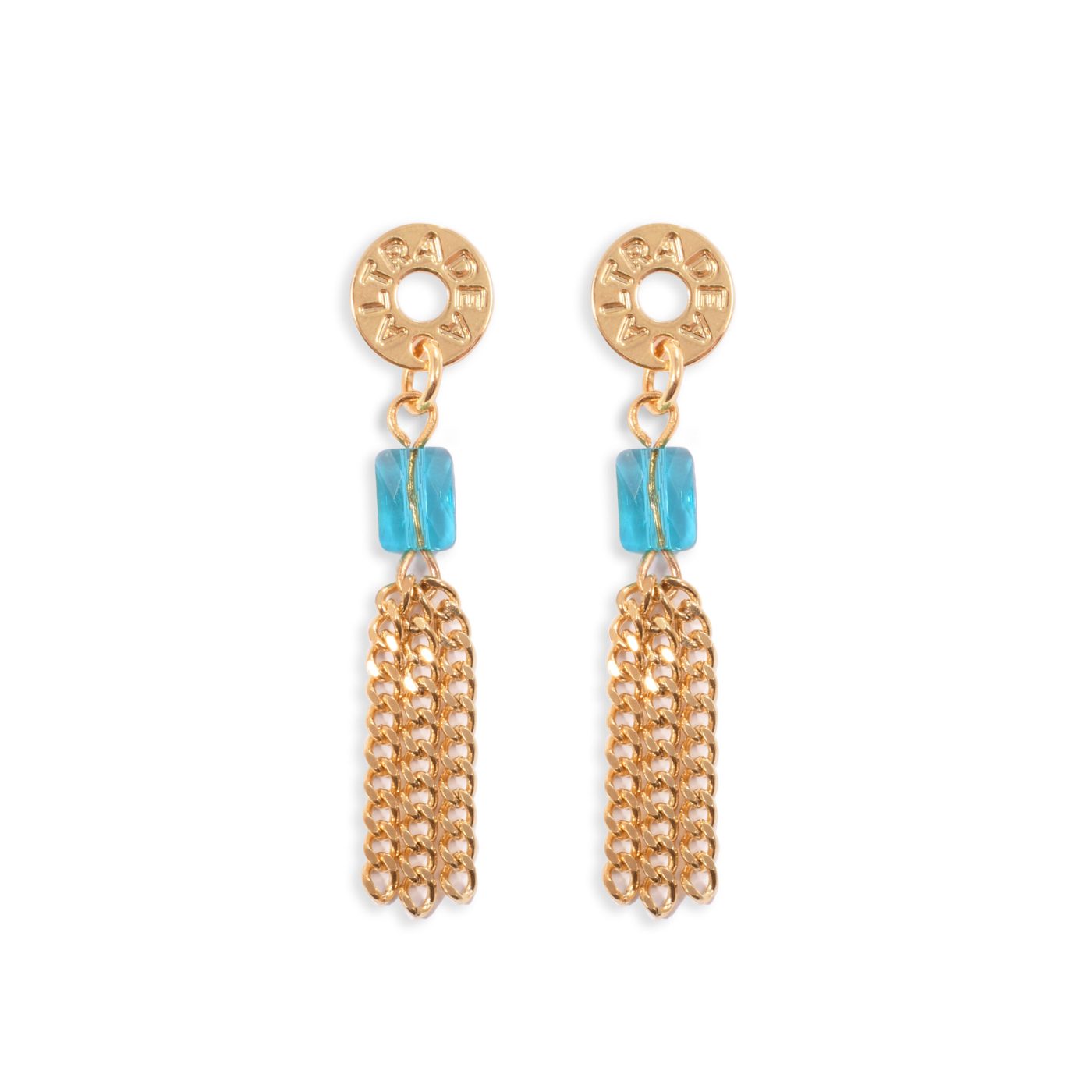 Złote Kolczyki Mare 2 Light Turquoise