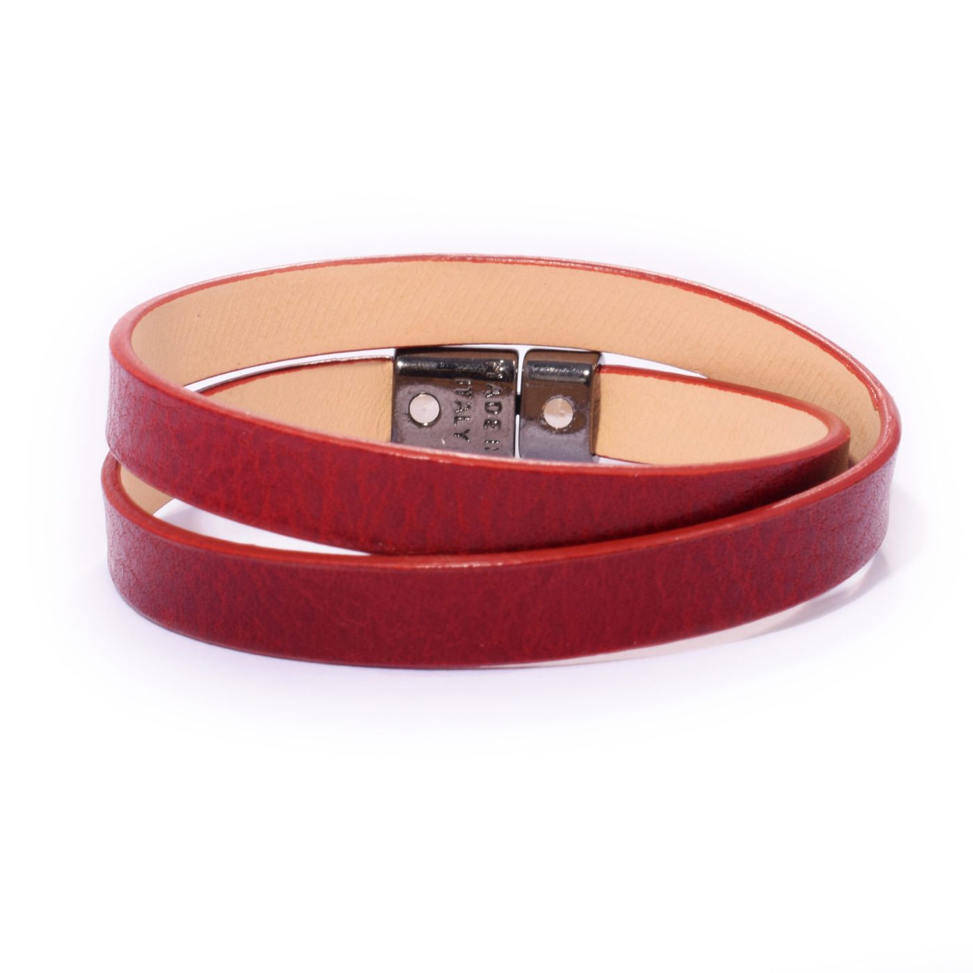 Bordowa Bransoletka Basic Ciemna