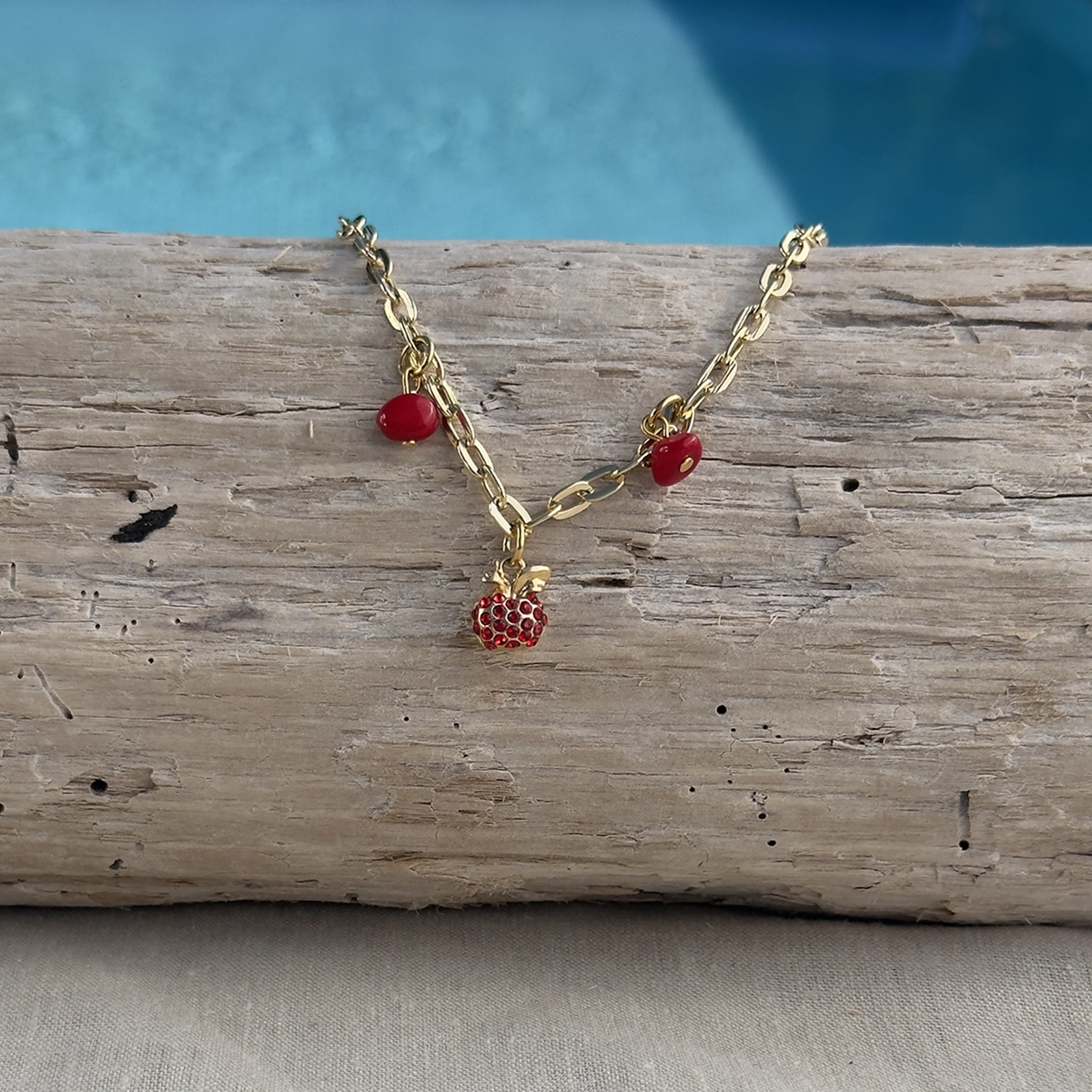 Czerwony Naszyjnik Fruttata Złoty