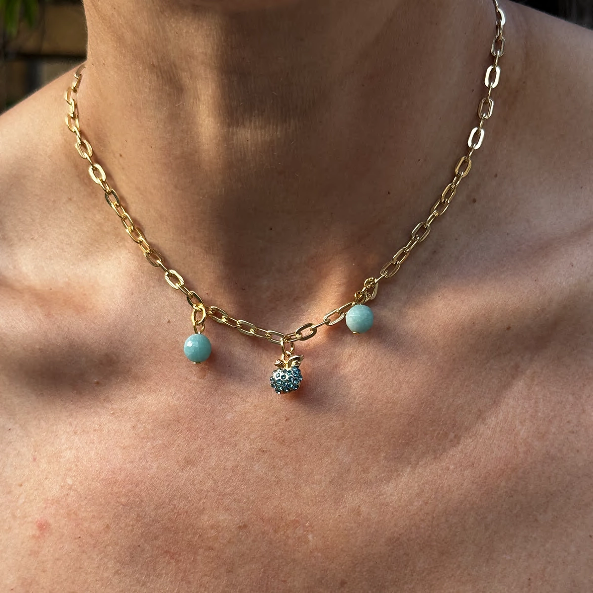 Turskusowy Naszyjnik Fruttata Złoty