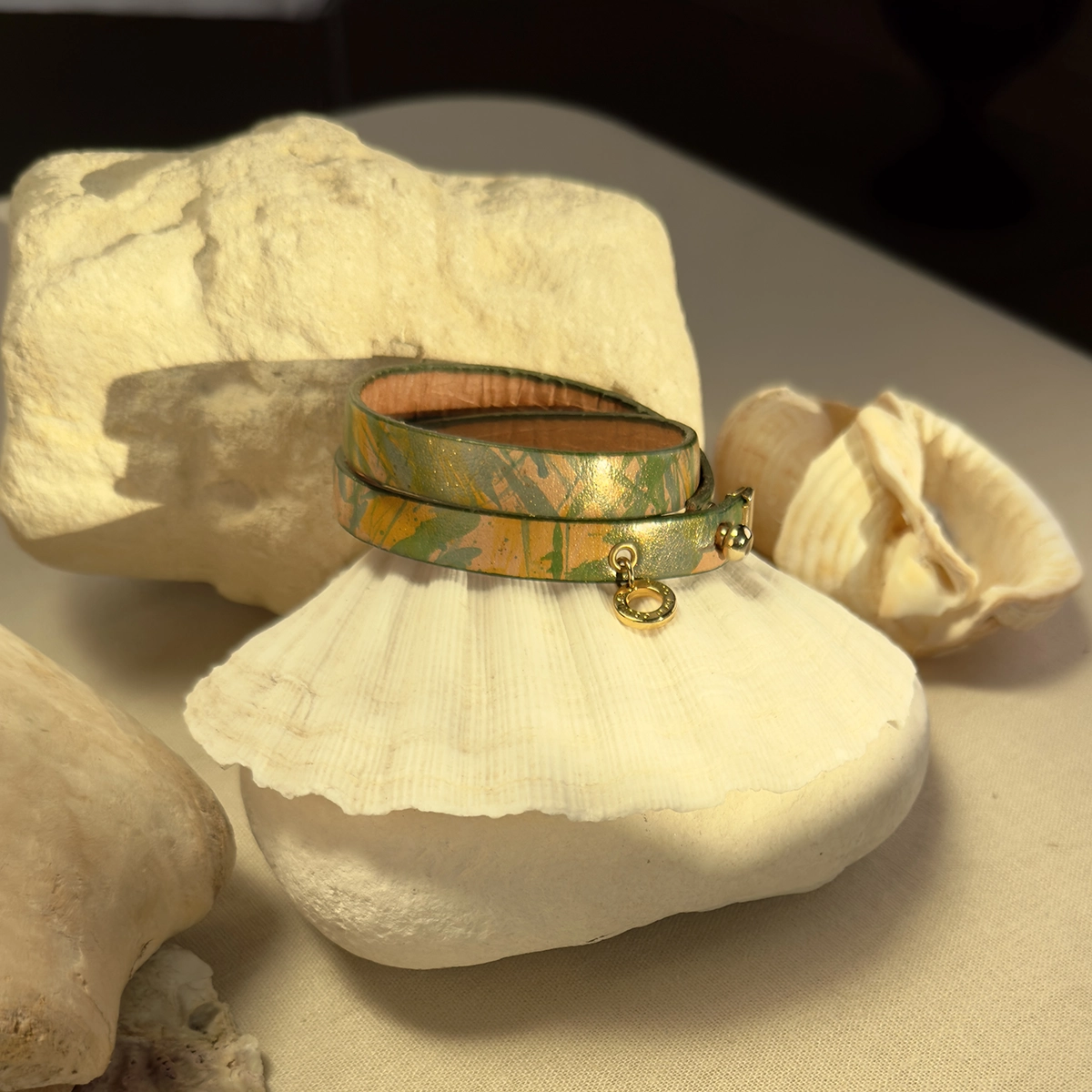 Bransoletka Basic Pollock Pomarańczowo-zielona