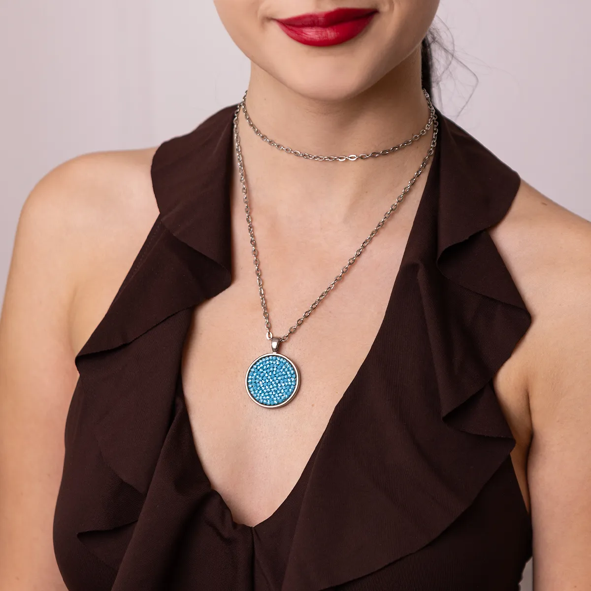 Naszyjnik Rock Blue Srebrny