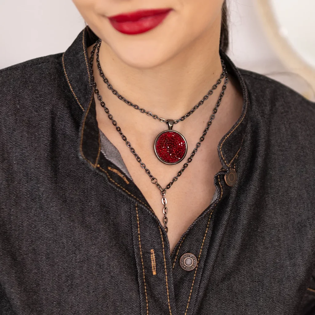 Naszyjnik Rock Red Ciemny