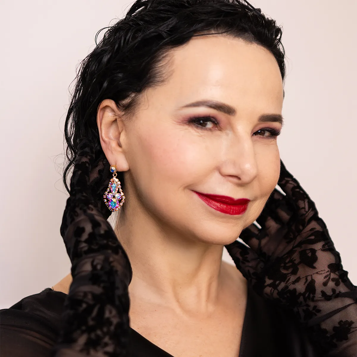 Kolczyki Lumira Aurora Boreale złote